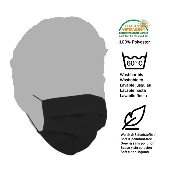 Masketo Face mask polyester black for children