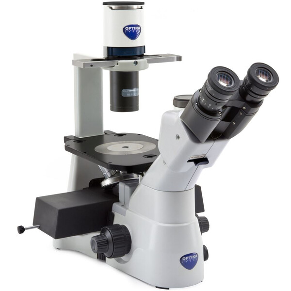 Optika Inverses Mikroskop IM-3LD2, Plan IOS LWD PH, LED-FLUO, 400x, Trinokular, B&G Filterset