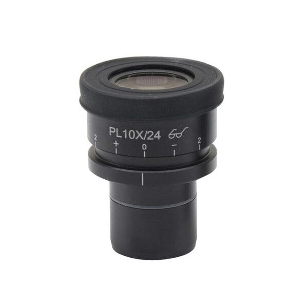 Oculaire Optika PL10x/24 eyepiece, high eyepoint, focusable, with rubber cup