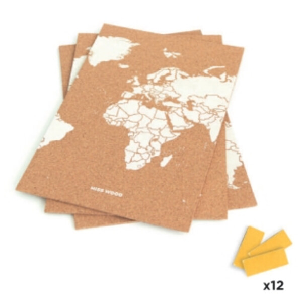 Mappemonde Miss Wood Puzzle Map M - White