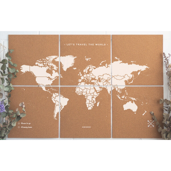 Mappemonde Miss Wood Puzzle Map XL - White