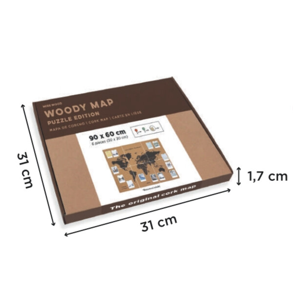 Mappemonde Miss Wood Puzzle Map XL - Noir