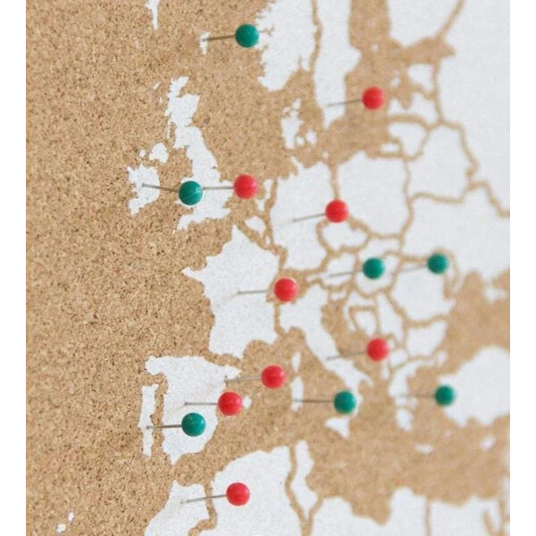 Mappemonde Miss Wood Woody Map Natural Cork XXXL white