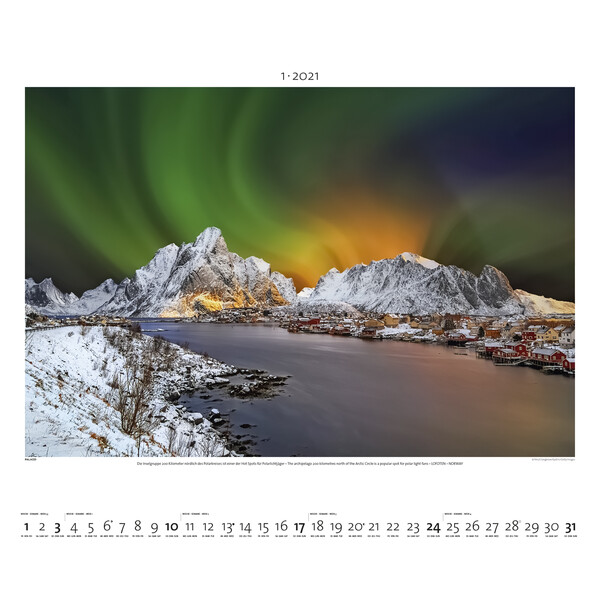 Calendrier Palazzi Verlag Aurora Borealis 2021