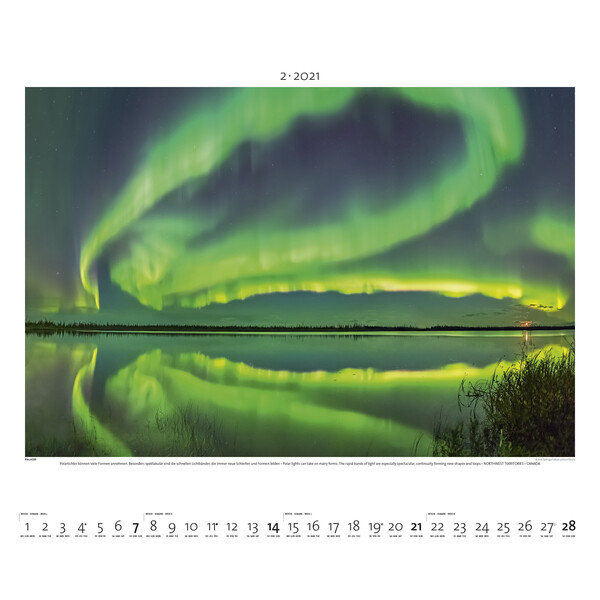 Calendrier Palazzi Verlag Aurora Borealis 2021