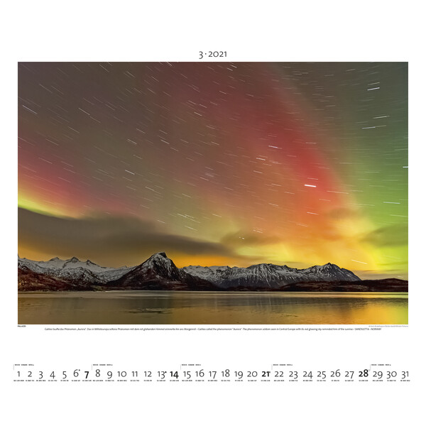 Calendrier Palazzi Verlag Aurora Borealis 2021