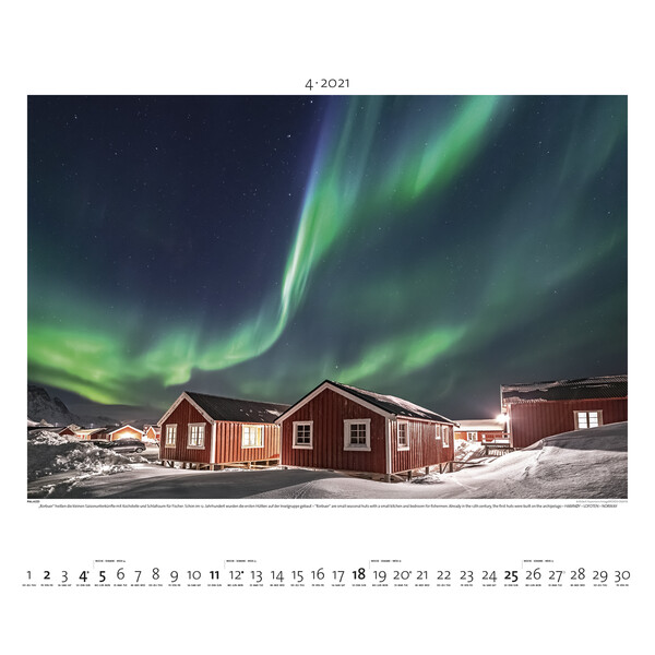 Calendrier Palazzi Verlag Aurora Borealis 2021