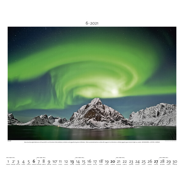 Calendrier Palazzi Verlag Aurora Borealis 2021