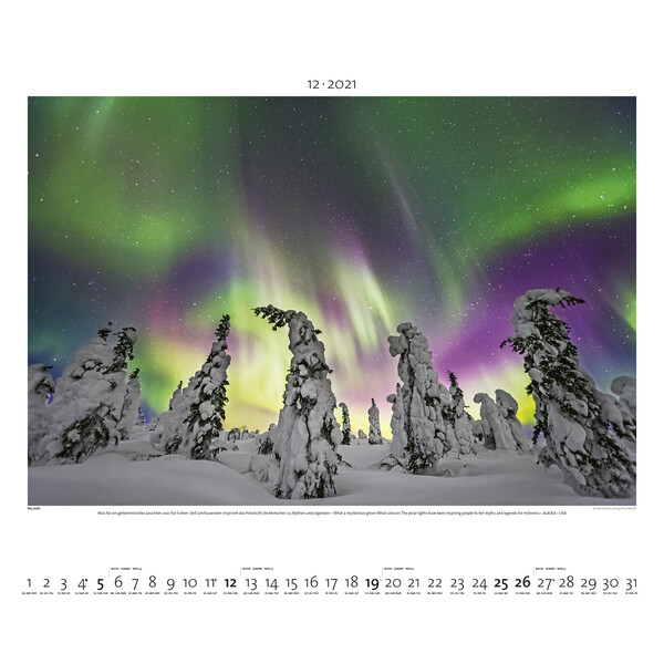 Calendrier Palazzi Verlag Aurora Borealis 2021