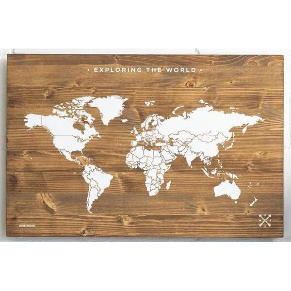 Miss Wood Weltkarte Woody Map Wooden 60x40