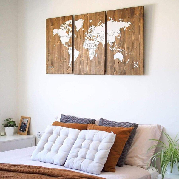 Mappemonde Miss Wood Woody Map Wooden 120x60