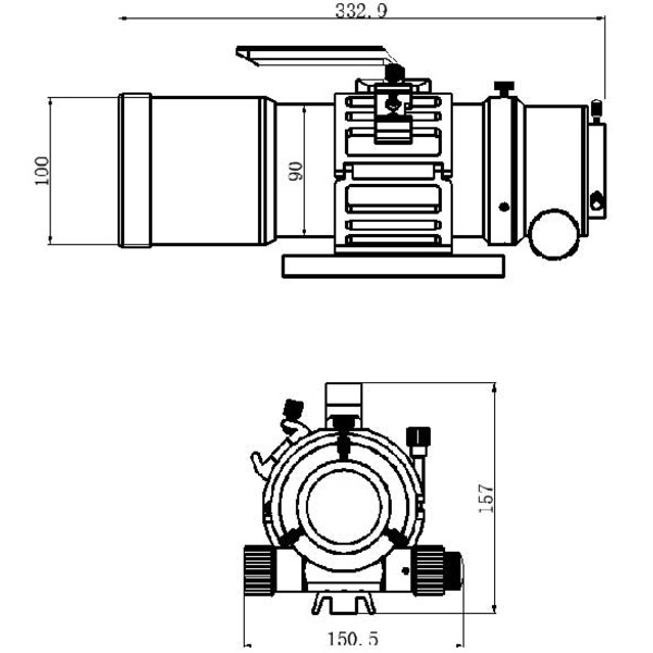 Lunette apochromatique TS Optics AP 76/342 EDPH Flatfield OTA