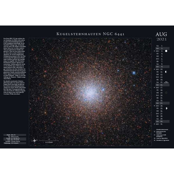 Calendrier Astronomie-Verlag Weltraum-Kalender 2021