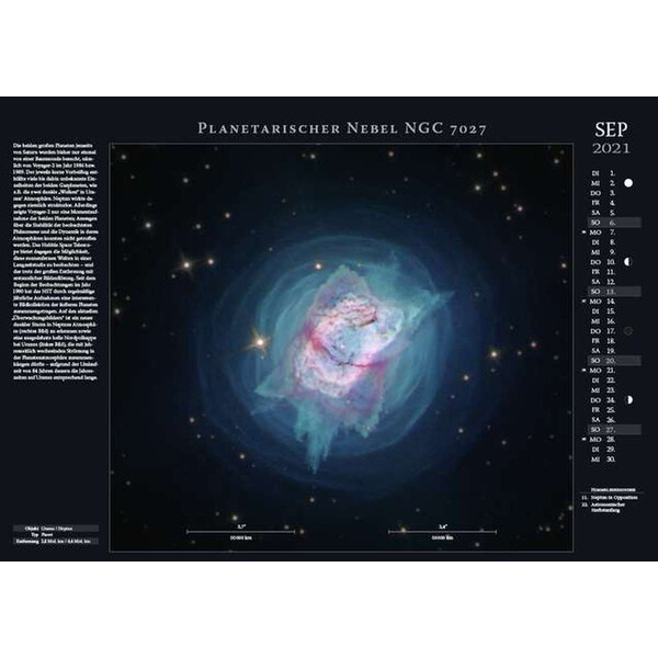 Calendrier Astronomie-Verlag Weltraum-Kalender 2021