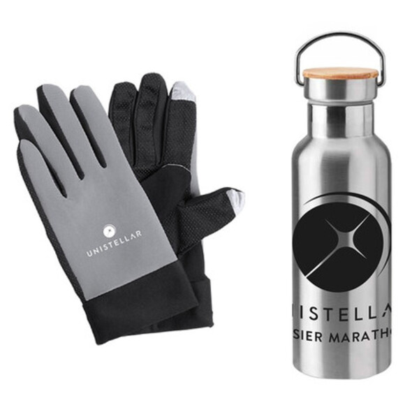 Unistellar Bouteille thermos et gants Marathon Messier