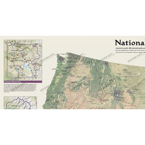 Carte géographique National Geographic US National Parks (106 x 76 cm)