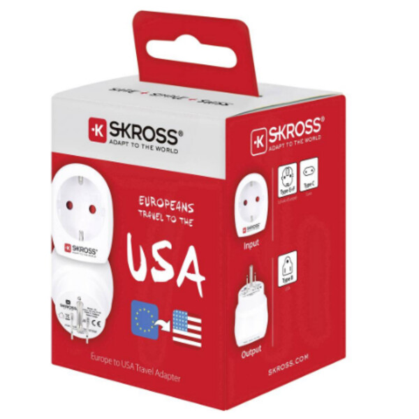 Skross Netzteil Reiseadapter Europe to USA