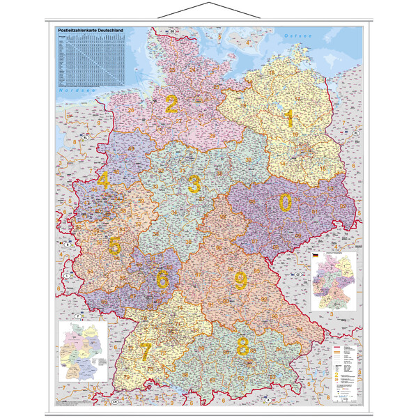 Carte géographique Stiefel PLZ-Karte Allemagne de l'ouest
