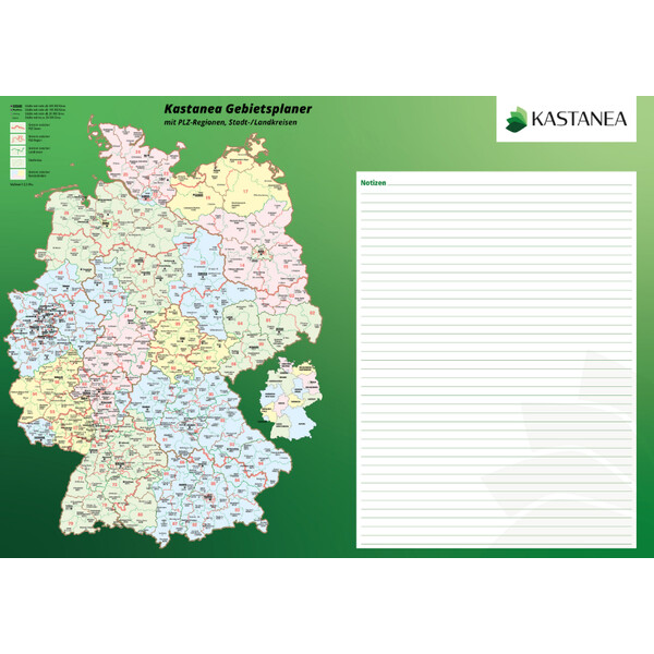 Support d'écriture Kastanea Deutschland mit Gebietsplaner
