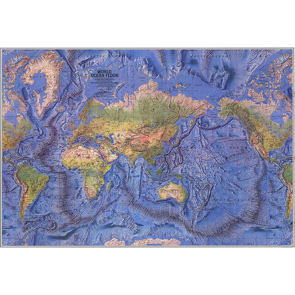 Mappemonde National Geographic physisch (116 x 77 cm)