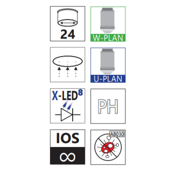 Optika Inverses Mikroskop IM-5, trino, invers, 10x24mm, LED 8W w.o. objectives