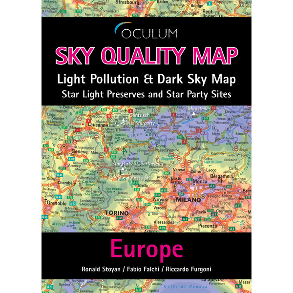 Oculum Verlag Kontinentkarte Sky Quality Map Europe