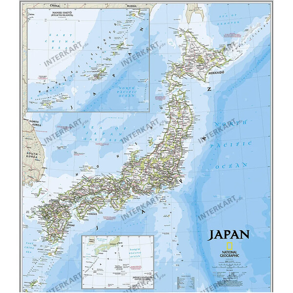 Carte géographique National Geographic Japon