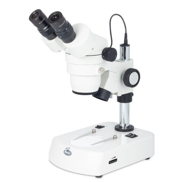 Microscope stéréo zoom Motic SMZ140-N2LED, bino, 10x/20, Al/Dl, LED 3W