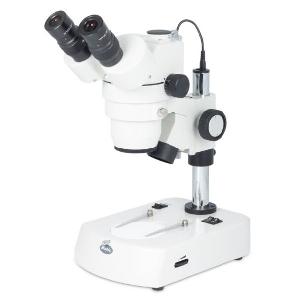 Microscope stéréo zoom Motic SMZ143-N2LED, trino, 10x/20, Al/Dl, LED 3W