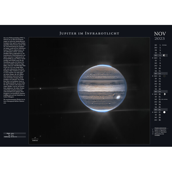 Calendrier Astronomie-Verlag Weltraum-Kalender 2023