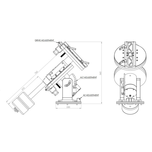 JTW Montierung Trident Base Direct Friction Drive P75