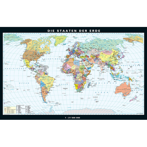 Mappemonde PONS Die Erde physisch und politisch (158 x 97 cm)