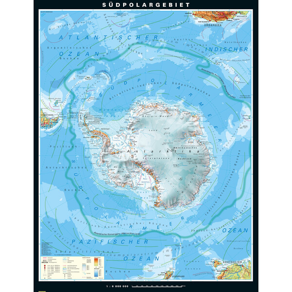 Carte régionale PONS Südpolargebiet physisch (210 x 230 cm)