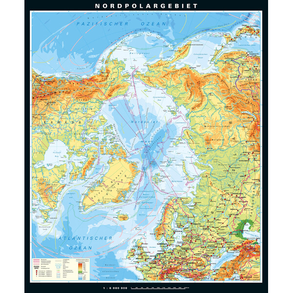 Carte régionale PONS Nordpolargebiet physisch (210 x 230 cm)