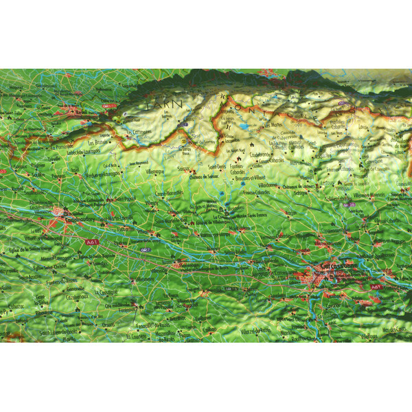 Carte régionale 3Dmap L'Aude (61 x 41 cm)