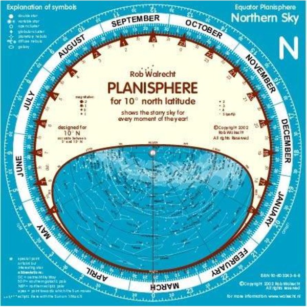 TS Optics Carte d'étoile Planisphere double