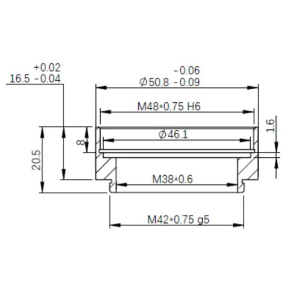 Adapter ZWO M48 / T2 16,5mm