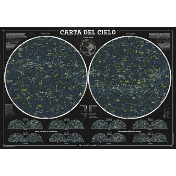 Affiche Libreria Geografica Il Cielo - Carta Astronomica