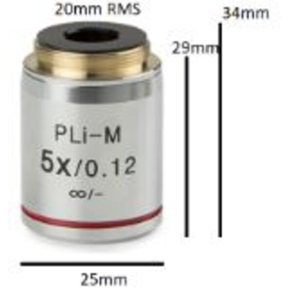 Objectif Euromex Objektiv IS.8105, Plan PL 5x/0.12, w.d. 15.5 mm, infinity, cov glas -(bScope)
