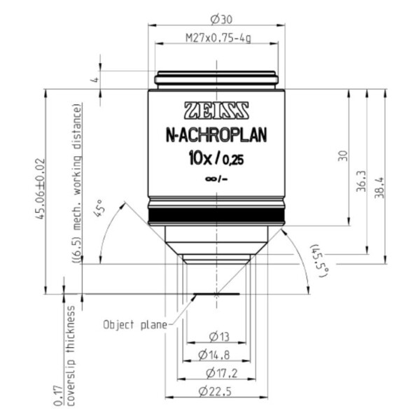 ZEISS Objektiv N-Achroplan 10x/0,25 M27