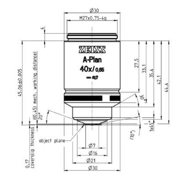 ZEISS Objektiv A-Plan 40x/0,65 M27