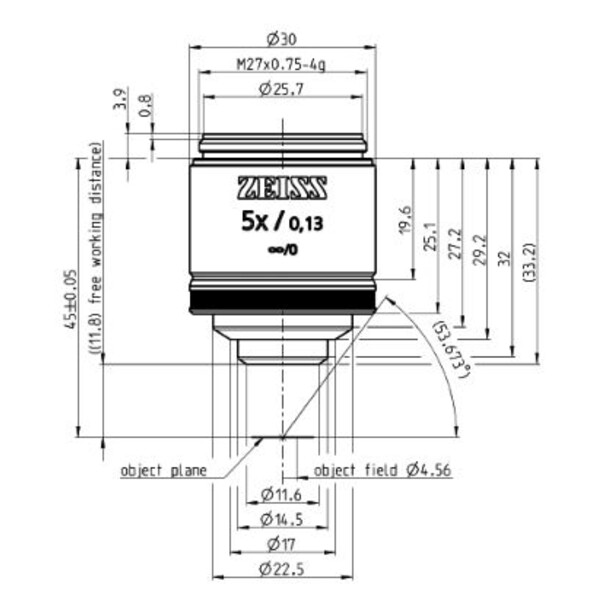 Objectif ZEISS Objektiv EC Epiplan 5x/0,13 M27