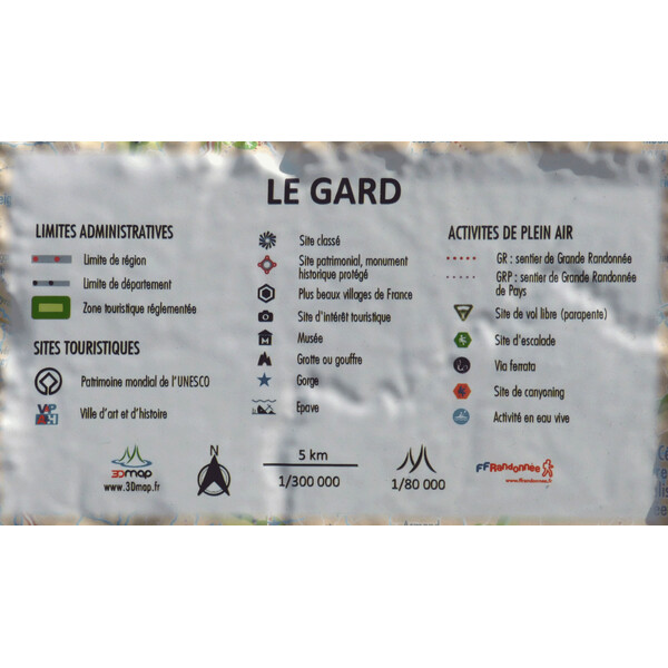 Carte régionale 3Dmap Le Gard