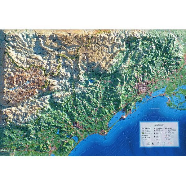 3Dmap Regional-Karte L'Hérault