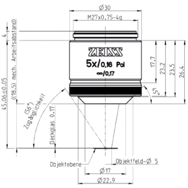 Objectif ZEISS Objektiv EC Plan-Neofluar, POL, 5x/0,16  wd=18,5mm