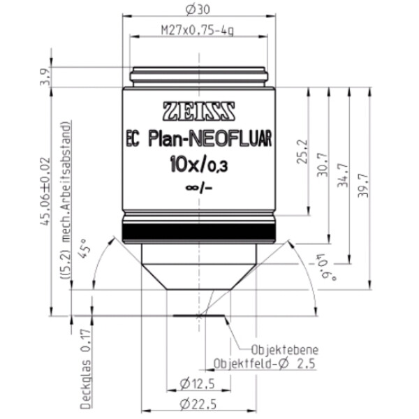 ZEISS Objektiv EC Plan-Neofluar, 10x/0,3 wd=5,2mm