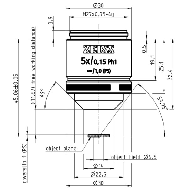 ZEISS Objektiv LD A-Plan 5x/0,15 Ph1 wd=11,7mm