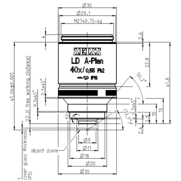 ZEISS Objektiv LD A-Plan 40x/0,55 Ph2 wd=2,3mm