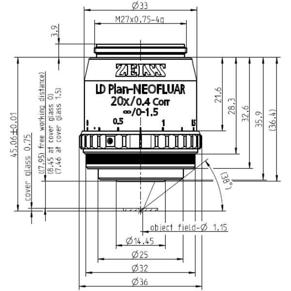 ZEISS Objektiv LD Plan-Neofluar 20x/0,4 Korr wd=8,4mm