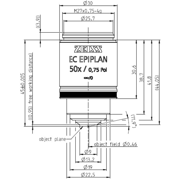 ZEISS Objektiv EC Epiplan 50x/0,75 Pol wd=1,0mm